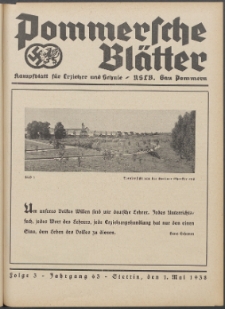 Pommersche Bl&auml;tter : Kampfblatt f&uuml;r Erzieher und Schule. Jg. 63, 1938 Folge 3