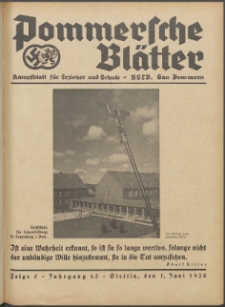 Pommersche Blätter : Kampfblatt für Erzieher und Schule. Jg. 63, 1938 Folge 5
