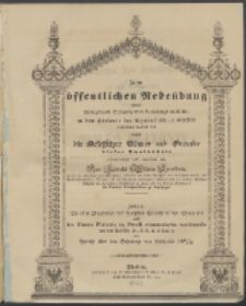 Zu der öffentlichen Redeübung 1842