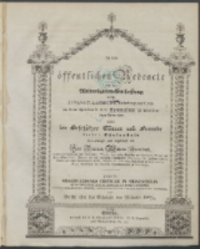 Zu der öffentlichen Redeübung 1844