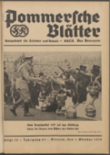 Pommersche Bl&auml;tter : Kampfblatt f&uuml;r Erzieher und Schule. Jg. 63, 1938 Folge 13