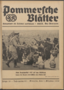 Pommersche Blätter : Kampfblatt für Erzieher und Schule. Jg. 63, 1938 Folge 13
