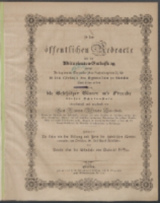 Zu der öffentlichen Redeübung 1845