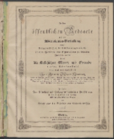 Zu der öffentlichen Redeübung 1846