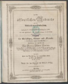 Zu der öffentlichen Redeübung 1850