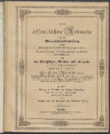 Zu der öffentlichen Redeübung 1851