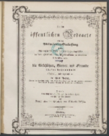 Zu der öffentlichen Redeübung 1854
