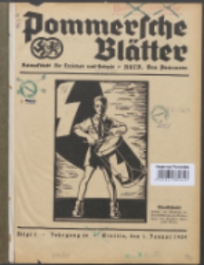 Pommersche Bl&auml;tter : Kampfblatt f&uuml;r Erzieher und Schule. Jg. 64, 1939 Folge 1