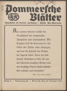 Pommersche Blätter : Kampfblatt für Erzieher und Schule. Jg. 64, 1939 Folge 2