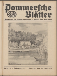 Pommersche Bl&auml;tter : Kampfblatt f&uuml;r Erzieher und Schule. Jg. 64, 1939 Folge 12