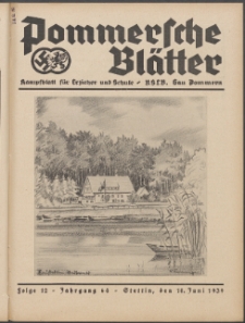 Pommersche Blätter : Kampfblatt für Erzieher und Schule. Jg. 64, 1939 Folge 12