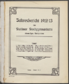 Jahresbericht des Stettiner Stadtgymnasiums, Ehemaligen Rats-Lyceums 1912/13