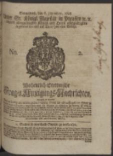 Wochentlich-Stettinische Frag- und Anzeigungs-Nachrichten. 1748 No. 2