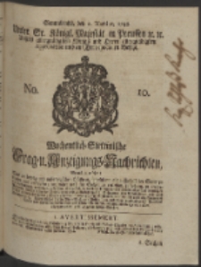 Wochentlich-Stettinische Frag- und Anzeigungs-Nachrichten. 1748 No. 10