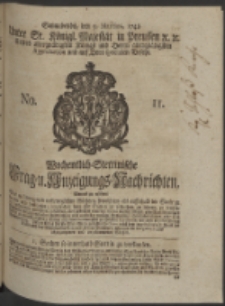 Wochentlich-Stettinische Frag- und Anzeigungs-Nachrichten. 1748 No. 11