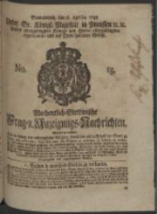 Wochentlich-Stettinische Frag- und Anzeigungs-Nachrichten. 1748 No. 15