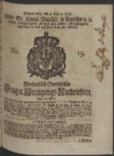 Wochentlich-Stettinische Frag- und Anzeigungs-Nachrichten. 1748 No. 19