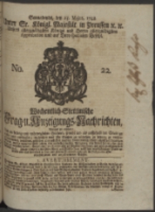 Wochentlich-Stettinische Frag- und Anzeigungs-Nachrichten. 1748 No. 22