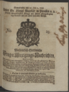 Wochentlich-Stettinische Frag- und Anzeigungs-Nachrichten. 1748 No. 25