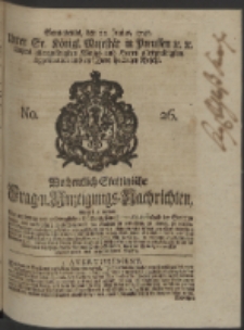Wochentlich-Stettinische Frag- und Anzeigungs-Nachrichten. 1748 No. 26