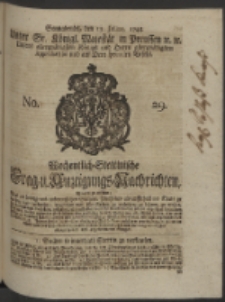 Wochentlich-Stettinische Frag- und Anzeigungs-Nachrichten. 1748 No. 29