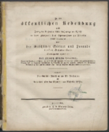 Zu der öffentlichen Redeübung 1835