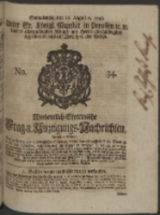 Wochentlich-Stettinische Frag- und Anzeigungs-Nachrichten. 1748 No. 34