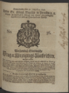 Wochentlich-Stettinische Frag- und Anzeigungs-Nachrichten. 1748 No. 36