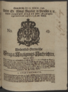 Wochentlich-Stettinische Frag- und Anzeigungs-Nachrichten. 1748 No. 43