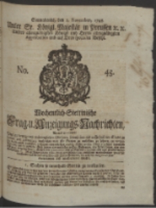 Wochentlich-Stettinische Frag- und Anzeigungs-Nachrichten. 1748 No. 45