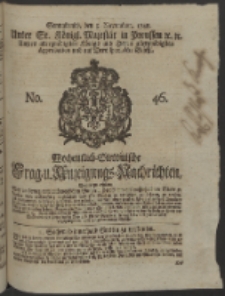 Wochentlich-Stettinische Frag- und Anzeigungs-Nachrichten. 1748 No. 46