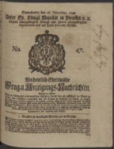 Wochentlich-Stettinische Frag- und Anzeigungs-Nachrichten. 1748 No. 47