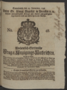 Wochentlich-Stettinische Frag- und Anzeigungs-Nachrichten. 1748 No. 48