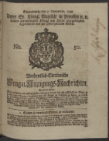 Wochentlich-Stettinische Frag- und Anzeigungs-Nachrichten. 1748 No. 50