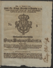 Wochentlich-Stettinische Frag- und Anzeigungs-Nachrichten. 1755 No. 3 + Anhang