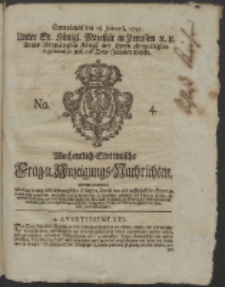 Wochentlich-Stettinische Frag- und Anzeigungs-Nachrichten. 1755 No. 4 + Anhang