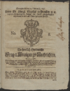 Wochentlich-Stettinische Frag- und Anzeigungs-Nachrichten. 1755 No. 8 + Anhang