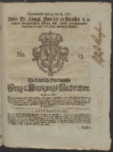 Wochentlich-Stettinische Frag- und Anzeigungs-Nachrichten. 1755 No. 13 + Anhang
