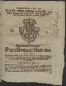 Wochentlich-Stettinische Frag- und Anzeigungs-Nachrichten. 1755 No. 15 + Anhang