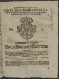Wochentlich-Stettinische Frag- und Anzeigungs-Nachrichten. 1755 No. 17 + Anhang