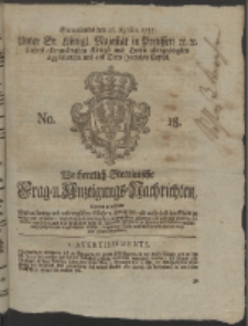 Wochentlich-Stettinische Frag- und Anzeigungs-Nachrichten. 1755 No. 18 + Anhang