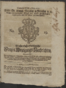 Wochentlich-Stettinische Frag- und Anzeigungs-Nachrichten. 1755 No. 19 + Anhang
