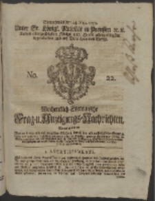 Wochentlich-Stettinische Frag- und Anzeigungs-Nachrichten. 1755 No. 22 + Anhang