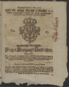 Wochentlich-Stettinische Frag- und Anzeigungs-Nachrichten. 1755 No. 23 + Anhang