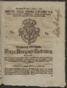 Wochentlich-Stettinische Frag- und Anzeigungs-Nachrichten. 1755 No. 24 + Anhang