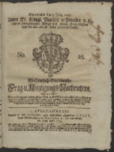 Wochentlich-Stettinische Frag- und Anzeigungs-Nachrichten. 1755 No. 28 + Anhang