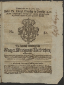 Wochentlich-Stettinische Frag- und Anzeigungs-Nachrichten. 1755 No. 30 + Anhang