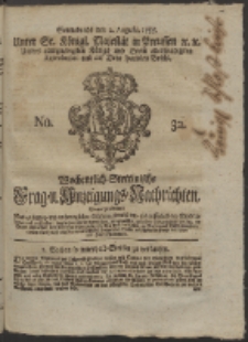 Wochentlich-Stettinische Frag- und Anzeigungs-Nachrichten. 1755 No. 32 + Anhang