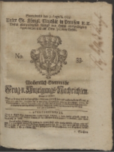 Wochentlich-Stettinische Frag- und Anzeigungs-Nachrichten. 1755 No. 33 + Anhang