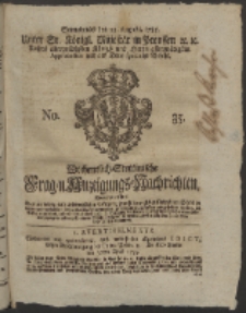 Wochentlich-Stettinische Frag- und Anzeigungs-Nachrichten. 1755 No. 35 + Anhang